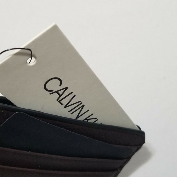 Sell now Calvin Klein Men's Leather ID Card Wallet‎ Brown RFID - Picture 5 of 5
